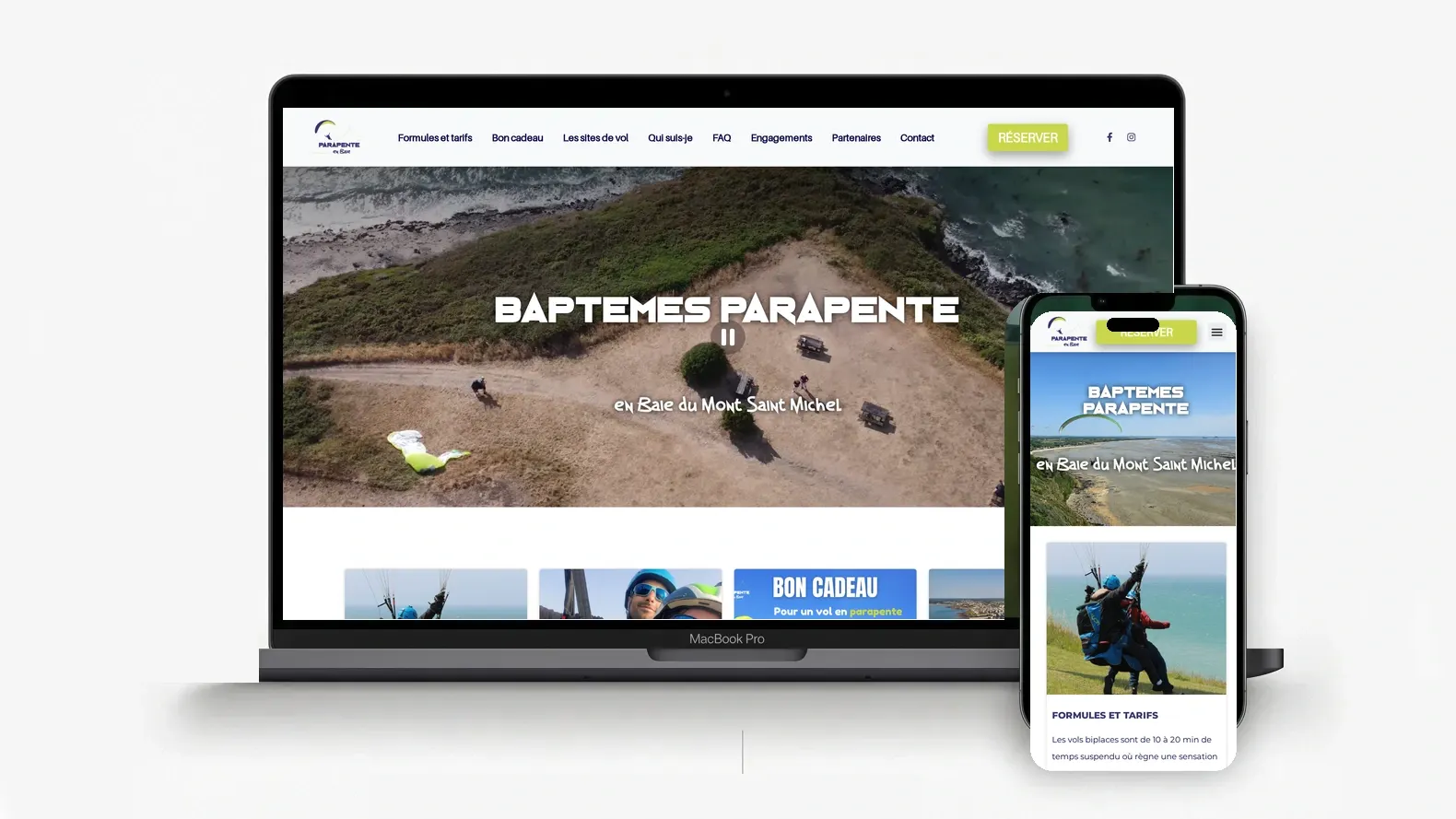 Parapente en Baie